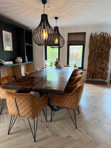 Eetkamerstoelen Mosterdgel Iza 10 stuks  beschikbaar voor biedingen
