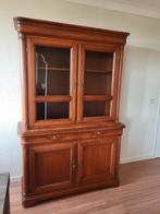 Notenhouten Vitrinekast, Huis en Inrichting, Kasten | Vitrinekasten, Ophalen, 100 tot 150 cm, Klassiek, 150 tot 200 cm
