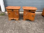 2 nachtkastjes samen voor €33,50 vintage retro hout jaren 60, Gebruikt, Minder dan 45 cm, Ophalen of Verzenden, Minder dan 55 cm