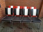 FIFTIES SIXTIES AMERIKAANSE BEL AIR DINER STOELEN MET TAFEL, Huis en Inrichting, Stoelen, Ophalen, Zwart, Vijf, Zes of meer stoelen