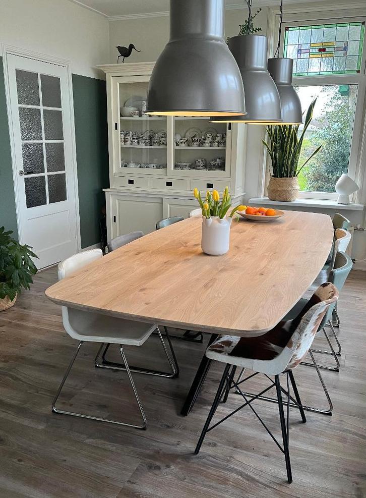 Deens ovale eettafel  -160–300 cm - massief eiken, Huis en Inrichting, Tafels | Eettafels, Nieuw, 50 tot 100 cm, 200 cm of meer