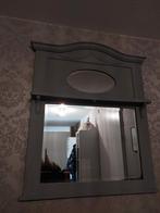 Brocante grote hal spiegel met guirlandes, Antiek en Kunst, Ophalen, Rechthoekig