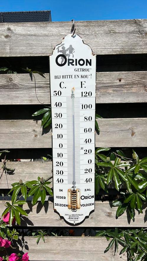 Emaille reclamebord Orion zaandan olie thermometer, Antiek en Kunst, Antiek | Emaille, Ophalen of Verzenden