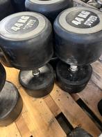 2 x 44 kg rubberen dumbells dumbell set gewichten, Dumbbell, Gebruikt, Rubberen dumbells, Ophalen of Verzenden