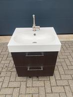 Wastafelcombinatie met RVS kraan - 60x40x70cm, Ophalen, 50 tot 100 cm, Zo goed als nieuw, Minder dan 100 cm