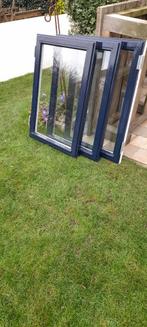 Ramen met hardhouten kozijnen in goede staat, Doe-het-zelf en Verbouw, Glas en Ramen, Ophalen, Gevelraam of Ruit, Gebruikt, Minder dan 80 cm