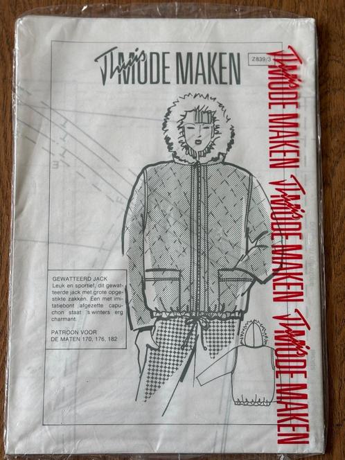 Patroon, jack met capuchon voor tiener Vintage jaren 80, Hobby en Vrije tijd, Kledingpatronen, Nieuw, Jas, Kind, Overige merken