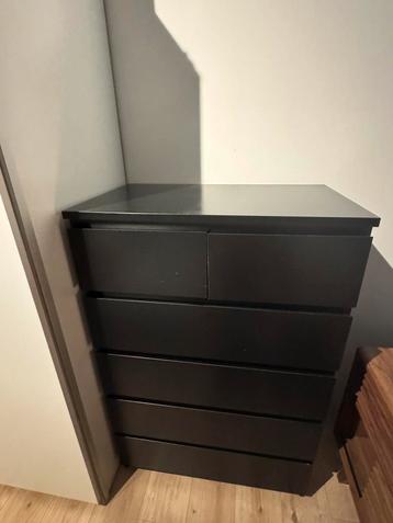 Ikea Malm - 6 lades - zwart