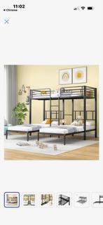 Mooi 3-persoons stapelbed van staal, 90 cm, Ophalen of Verzenden, 200 cm, 180 tot 200 cm