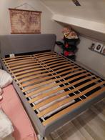 Slattum bed Ikea 160 x 200 cm, Huis en Inrichting, Slaapkamer | Bedden, 160 cm, Grijs, Stof, Ophalen of Verzenden