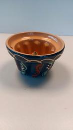 Vintage keramische pudding vorm, handgeschilderd, blauw, Antiek en Kunst, Ophalen of Verzenden