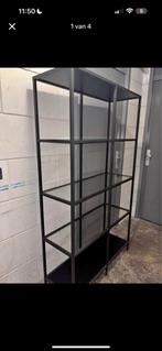 Ikea Vittsjö Stellingkast - Zwart/Glas, Ophalen, Met plank(en), Gebruikt, 50 tot 100 cm