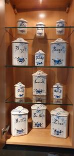 Handgeschilderde Delfts blauw keramiek voorraadpotten, Antiek en Kunst, Antiek | Keukenbenodigdheden, Ophalen