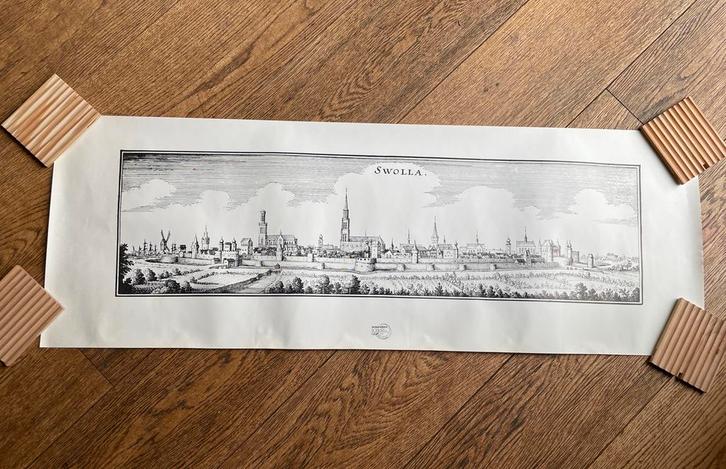 Zwolle 'Swolla' Aanzicht Poster, Antiek en Kunst, Kunst | Etsen en Gravures, Ophalen of Verzenden