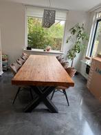 Grote eettafel incl stoelen tafel zelf is zo goed als nieuw, Huis en Inrichting, 100 tot 150 cm, Teakhout, 200 cm of meer, Ophalen of Verzenden