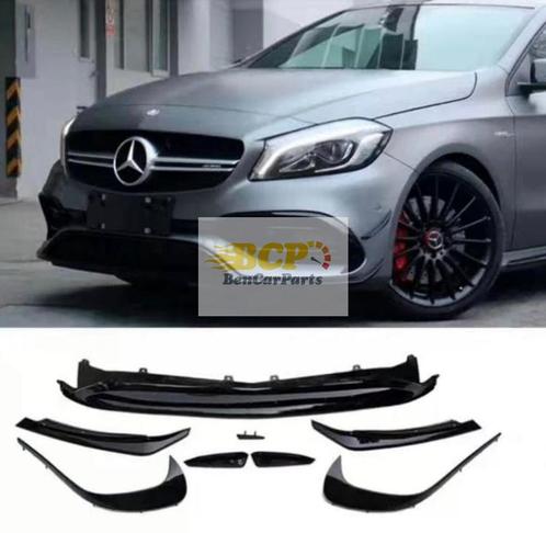 Sport voorbumper vinnen + lip Hoogglanszwart 7 delig geschik, Auto diversen, Tuning en Styling, Ophalen of Verzenden