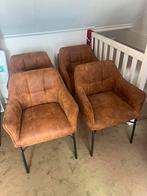 Vier eetkamerstoelen, Huis en Inrichting, Ophalen, Zo goed als nieuw, Bruin, Vier