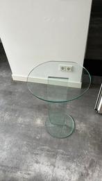 Bijzet of plantentafel glas, Glas, Rond, Minder dan 55 cm, Zo goed als nieuw