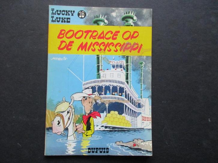 Lucky Luke 16 - Bootrace op de Mississippi en 4 andere strip, Boeken, Stripboeken, Gelezen, Meerdere stripboeken, Ophalen of Verzenden