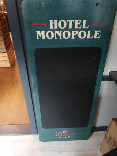 OUD XL MENU KRIJT BORD BRAND BIER ZWAAR TRESPA 120X50 CM, Antiek en Kunst, Curiosa en Brocante, Ophalen