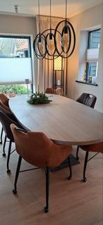 Massief Eiken Eettafel 240 x 120, Ophalen, 100 tot 150 cm, Eikenhout, 200 cm of meer