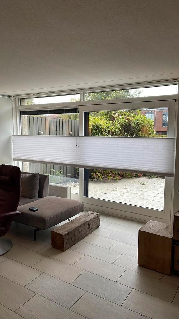 Luxaflex vouwjaloezieen top down / bottom up., Huis en Inrichting, Stoffering | Gordijnen en Lamellen, Zo goed als nieuw, 200 cm of meer
