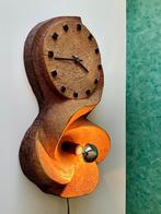 Vintage 70’s Brutalist Wandlamp met Klok Keramiek, Ophalen of Verzenden, Gebruikt, Brutalistisch