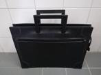 Vintage kunst leer attaché-/ akte tas zwart met handgreep, Gebruikt, Ophalen of Verzenden, 30 tot 40 cm, Aktetas of Boekentas