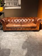 Chesterfield 3 zits Bank & Clubfauteuil Ralph Lauren, Stoer Vintage Klassiek, Gebruikt, Driepersoons, 200 tot 250 cm