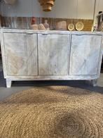 Massief houten mango kast white wash, Huis en Inrichting, Kasten | Dressoirs, Met plank(en), 100 tot 150 cm, Nieuw, Ophalen of Verzenden