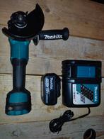 Slijptol inclusief accu, lader, kist en slijpschijf., Ophalen, Gebruikt, Minder dan 700 watt, Haakse handslijpmachine