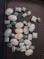 Lot met licht blauwe en groene aquamarijn cabochons, Ophalen of Verzenden