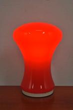 Rode glazen tafellamp lamp opaline jaren 70, Huis en Inrichting, Lampen | Tafellampen, Ophalen of Verzenden, Gebruikt, Minder dan 50 cm