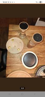 Houten Kandelaars Set, Huis en Inrichting, Woonaccessoires | Kandelaars en Kaarsen, Ophalen