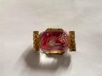 Art Deco lucite broche zwaan, Sieraden, Tassen en Uiterlijk, Antieke sieraden, Verzenden, Overige materialen, Broche, Verguld