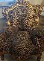 Barok stoel goud panter, Huis en Inrichting, Fauteuils, Ophalen of Verzenden, Gebruikt, Hout, Barok
