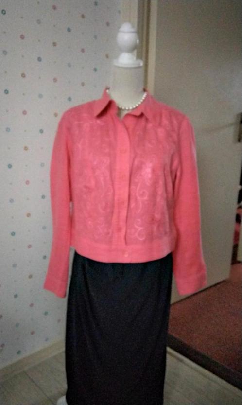 EDGAR VOS,   rose kort jasje/ jackje, maat 40-42., Kleding | Dames, Jassen | Zomer, Zo goed als nieuw, Roze, Ophalen of Verzenden