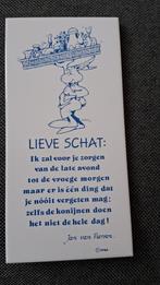 Vintage Tegeltje spreuken  Jan van Viersen - Lieve Schat, Ophalen of Verzenden
