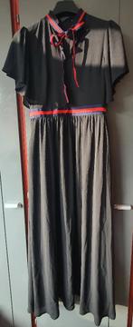 SHK Paris lange zwarte jurk met strik – maat M, Kleding | Dames, Maat 38/40 (M), Zwart, Ophalen of Verzenden, Zo goed als nieuw
