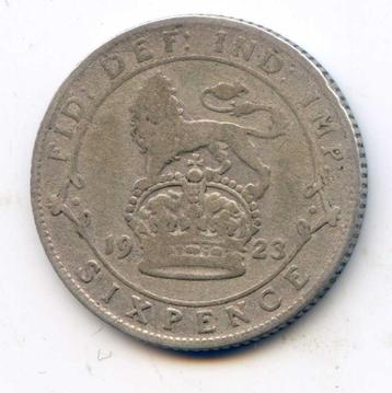 Groot-Brittannië 6 Pence 1923 Km815a.1 Smalle Rand beschikbaar voor biedingen