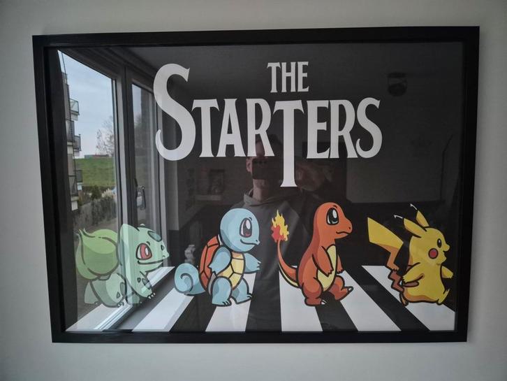 Pokemon Beatles Poster - The Starters, Antiek en Kunst, Kunst | Schilderijen | Klassiek, Ophalen