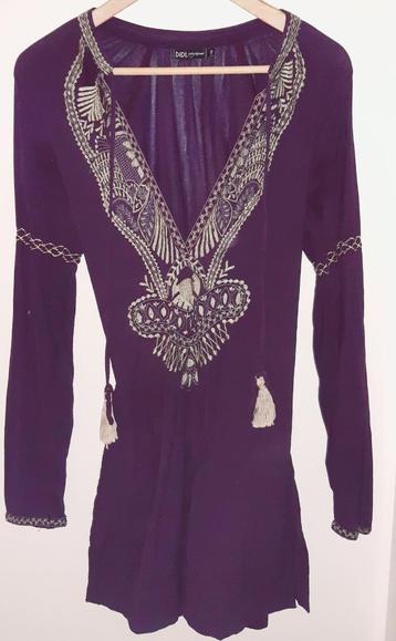 Didi paarse blouse- tuniek-jurkje 34-36 100%katoen beschikbaar voor biedingen