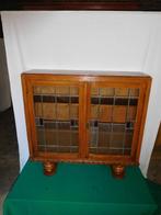 EIKEN VITRINE / BOEKENKAST, Ophalen, Glas, Met deur(en), 100 tot 150 cm