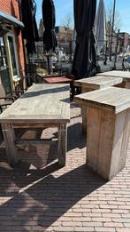Stamlamtafel en staantafels, Ophalen, Gebruikt, Vierkant, Hout