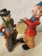 Twee prachtige echt porseleinen Clowns beelden, Ophalen of Verzenden, Nieuw, Mens