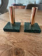Groene marmeren kaarsen standaards € 5,00, Huis en Inrichting, Woonaccessoires | Kandelaars en Kaarsen, Overige materialen, Ophalen of Verzenden