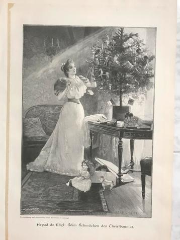 Arpad de Migl: Beim schmücken des Christbaumes, 1903, mooi! beschikbaar voor biedingen