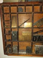 Oude letter bak met druk stempels, Ophalen of Verzenden, Gebruikt