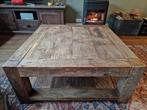 Massieve houten salontafel 100x100, Huis en Inrichting, Tafels | Salontafels, Ophalen, Vierkant, Landelijk, Minder dan 50 cm