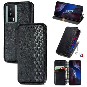 Xiaomi Poco F5 Pro -Luxe PU Lederen Wallet Case Set _ Zwart